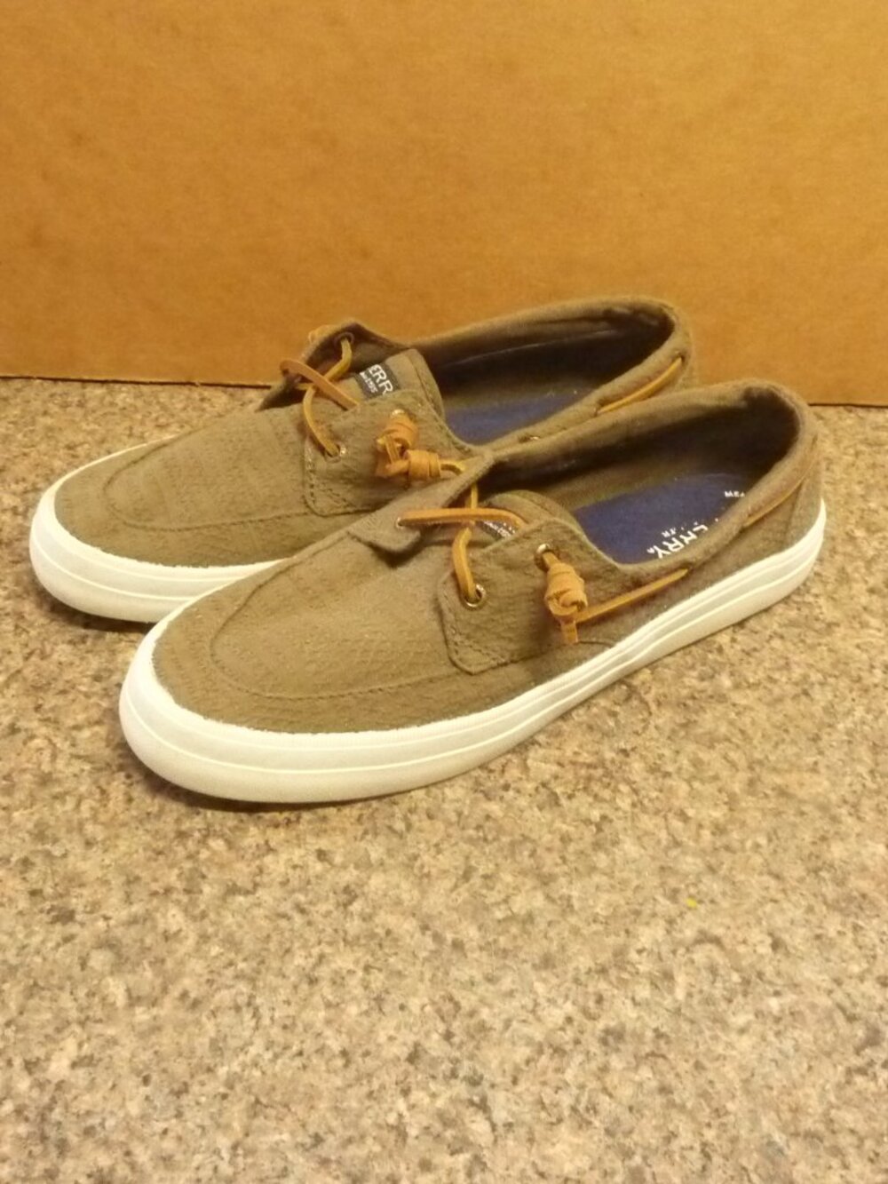 Sperry Crest Seersucker Boat Shoes-green-Size 10